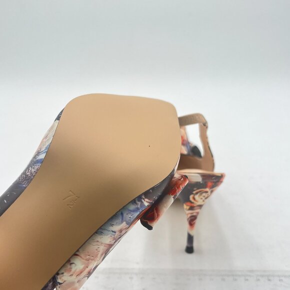 YDN Women Stiletto Mid Heel Pumps Bow Pointed Toe Slingback Slip on Sandals Dres - Picture 5 of 7